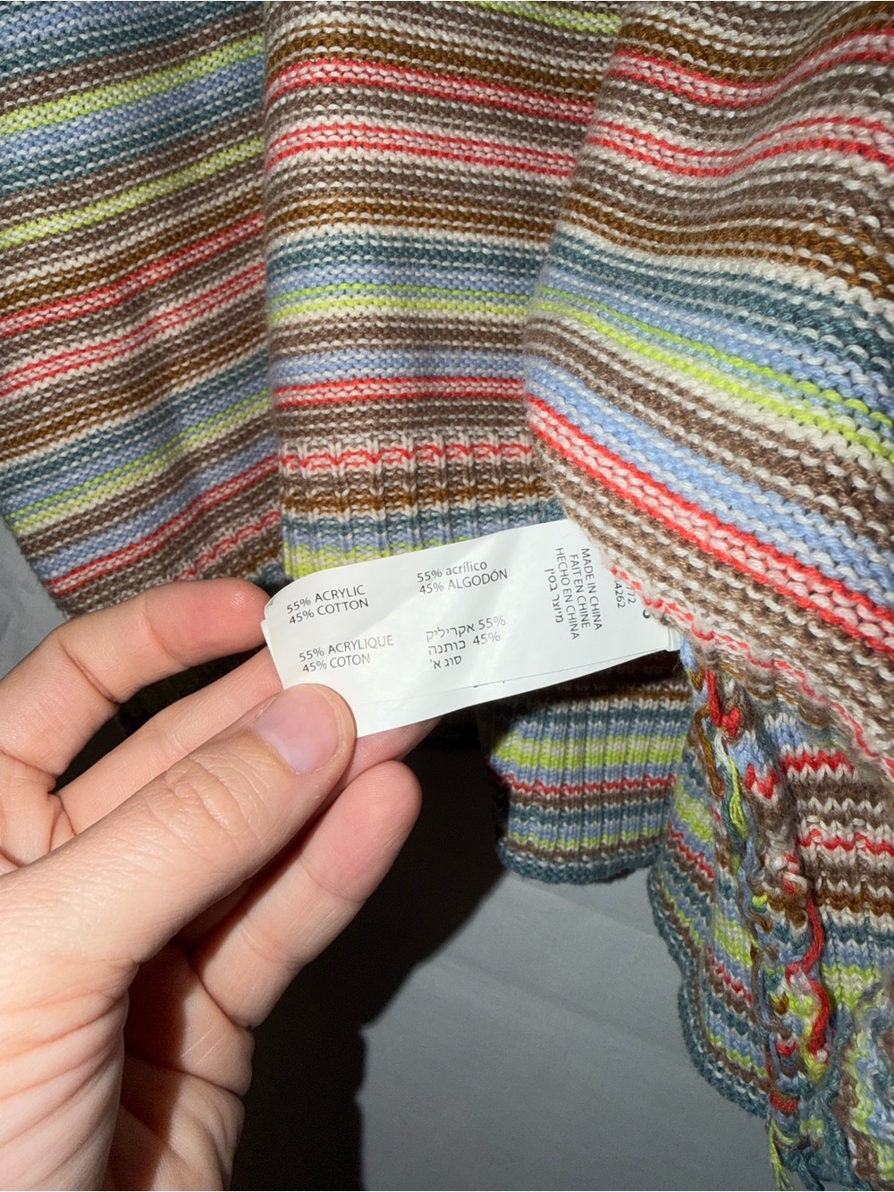 Striped Multicolor Knit Henley Sweater Top - Picture 3 of 4